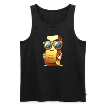 Trader d'or Trader Forex Trader XAUUSD - Débardeur bio Premium Homme - noir - Devant - AI Model Male 178 light (178cm)