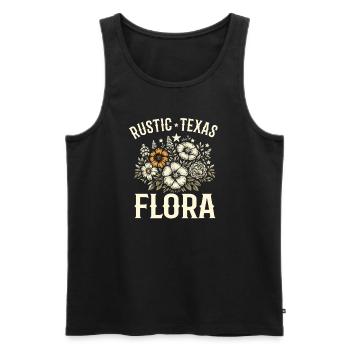 Texas Fleurs sauvages Saison Champs Fleurs Texas - Débardeur bio Premium Homme - noir - Devant - AI Model Male 178 light (178cm)