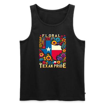 Texas Fleurs sauvages Saison Champs Fleurs Texas - Débardeur bio Premium Homme - noir - Devant - Michal (187cm)