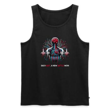 Schlaganfall-überlebende Schlaganfall-bewusstsein - Männer Premium Bio Tank Top - Schwarz - Vorne - AI Model Male 178 light (178cm)