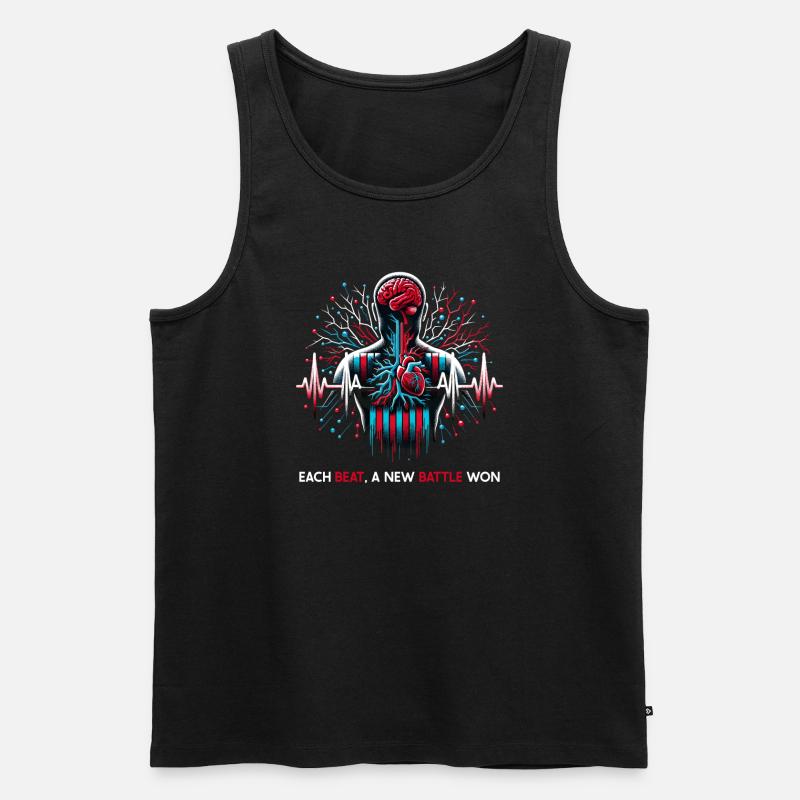 Schlaganfall-überlebende Schlaganfall-bewusstsein - Männer Premium Bio Tank Top - Schwarz