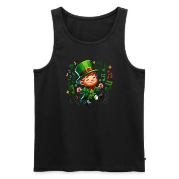 Danse irlandaise Tenue d'Irlande Musique irlandaise - Débardeur bio Premium Homme - noir - Devant - Michal (187cm)