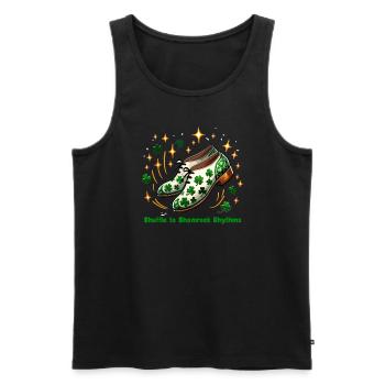 Danse irlandaise Tenue d'Irlande Musique irlandaise - Débardeur bio Premium Homme - noir - Devant - Michal (187cm)