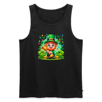 Danse irlandaise Irlande tenue musique irlandaise - Débardeur bio Premium Homme - noir - Devant - Michal (187cm)