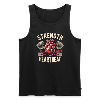 Healthy Heartbeat February Heart Awareness - Men's Premium Organic Tank Top - black - Front - Michal (187cm)