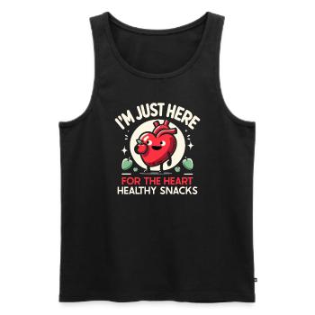 Healthy heartbeat February heart awareness - Men's Premium Organic Tank Top - black - Front - Michal (187cm)