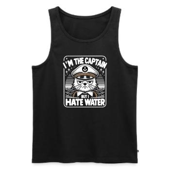 Canotage Papa Capitaine de bateau Ponton Marin Croisière - Débardeur bio Premium Homme - noir - Devant - Michal (187cm)