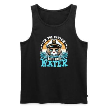 Boating Dad Boat Captain Pontoon Sailor Cruising - Männer Premium Bio Tank Top - Schwarz - Vorne - Michal (187cm)