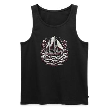 Boating Dad Boat Captain Pontoon Sailor Cruising - Männer Premium Bio Tank Top - Schwarz - Vorne - Michal (187cm)