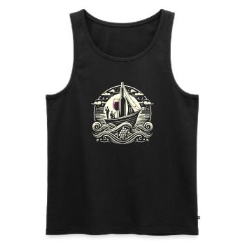 Boating Dad Boat Captain Pontoon Sailor Cruising - Männer Premium Bio Tank Top - Schwarz - Vorne - Michal (187cm)