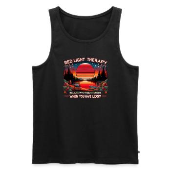 Thérapie par la lumière rouge Thérapie au laser de faible intensité pour le - Débardeur bio Premium Homme - noir - Devant - AI Model Male 178 light (178cm)