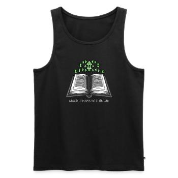 Gift for book lovers with - Men's Premium Organic Tank Top - black - Front - Michal (187cm)