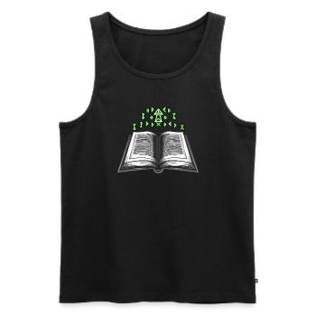 Gift for book lovers with - Men's Premium Organic Tank Top - black - Front - Michal (187cm)
