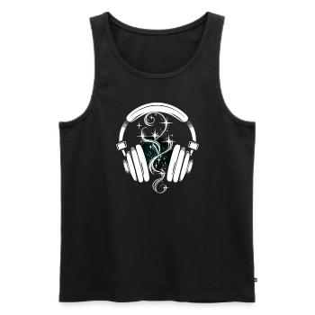 Gift for book lovers with - Men's Premium Organic Tank Top - black - Front - Michal (187cm)