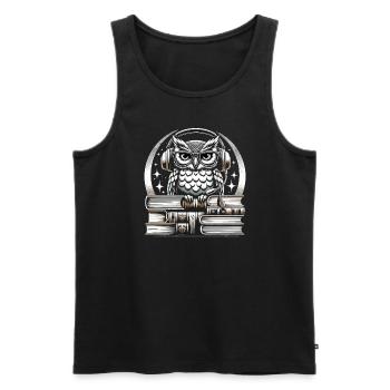 Gift for book lovers with - Men's Premium Organic Tank Top - black - Front - Michal (187cm)