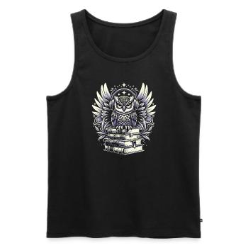 Gift for book lovers with - Men's Premium Organic Tank Top - black - Front - Michal (187cm)