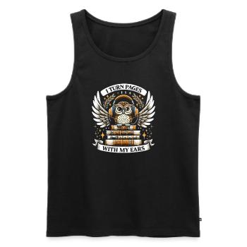 Gift for book lovers with - Men's Premium Organic Tank Top - black - Front - Michal (187cm)