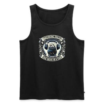Gift for book lovers with - Men's Premium Organic Tank Top - black - Front - Michal (187cm)