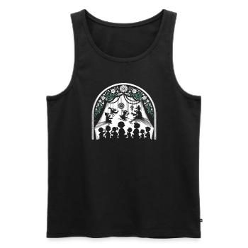 Puppet Mastery Shadow Play Ventriloquist Gift - Men's Premium Organic Tank Top - black - Front - AI Model Male 178 light (178cm)