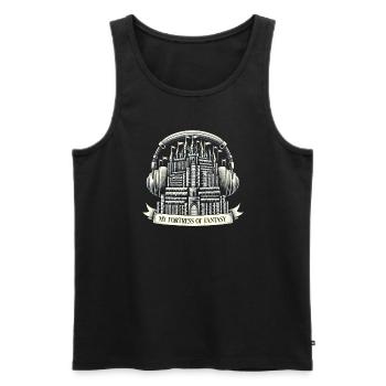 Gift for book lovers with - Men's Premium Organic Tank Top - black - Front - Michal (187cm)