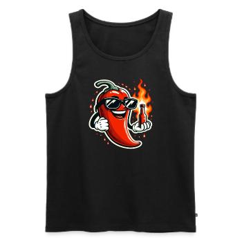 Scharfes Essen Liebhaber Von Chili Peppers Chef - Männer Premium Bio Tank Top - Schwarz - Vorne - AI Model Male 178 light (178cm)