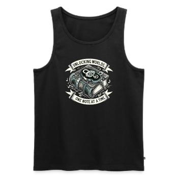 Geschenk Für Buchliebhaber Mit - Männer Premium Bio Tank Top - Schwarz - Vorne - Michal (187cm)