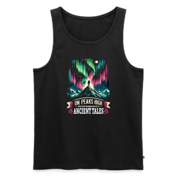 Polarlicht-aurora-verfolger Alaska Wilderness - Männer Premium Bio Tank Top - Schwarz - Vorne - Michal (187cm)