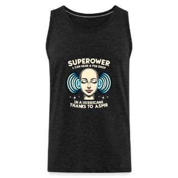 Asmr Whispering Asmr Enthusiast Mindfulness - Men's Premium Organic Tank Top - charcoal grey - Front - Alexander (188cm)