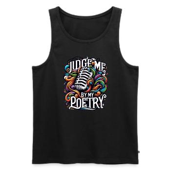 Poetry Slam Writer Poet Literature Slam Poetry Day - Men's Premium Organic Tank Top - black - Front - AI Model Male 178 light (178cm)