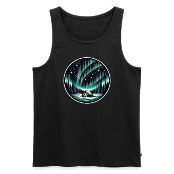Aurora Aurora Tracker Alaska Wilderness - Débardeur bio Premium Homme - noir - Devant - AI Model Male 178 light (178cm)