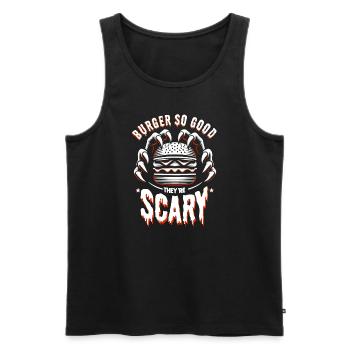 Burger d’horreur Spooky fast-food halloween - Débardeur bio Premium Homme - noir - Devant - Michal (187cm)