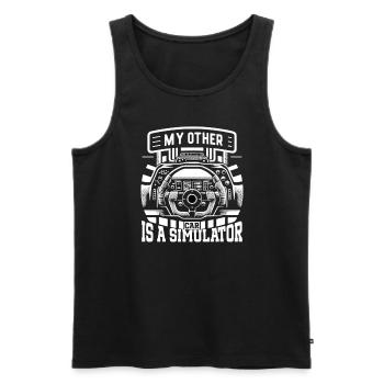 Sim Racing Simulator Cockpit Esports Racer - Men's Premium Organic Tank Top - black - Front - AI Model Male 178 light (178cm)