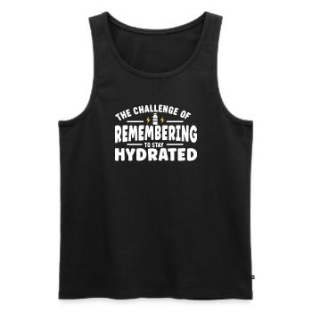 Hydration Drink Water Stay Hydrated - Men's Premium Organic Tank Top - black - Front - AI Model Male 178 light (178cm)