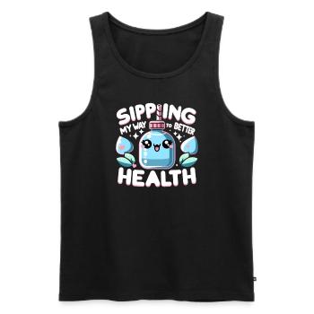 Hydration Drink Water Stay Hydrated Hydration - Männer Premium Bio Tank Top - Schwarz - Vorne - AI Model Male 178 light (178cm)