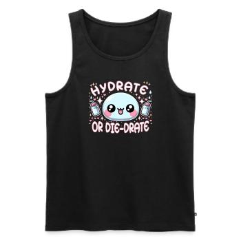 Hydration Drink Water Stay Hydrated Hydration - Männer Premium Bio Tank Top - Schwarz - Vorne - AI Model Male 178 light (178cm)