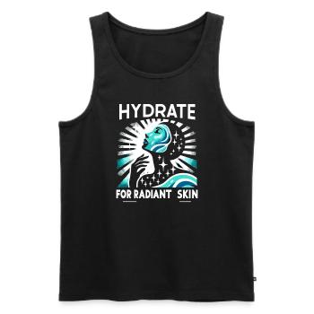 Hydration Drink Water Stay Hydrated - Men's Premium Organic Tank Top - black - Front - AI Model Male 178 light (178cm)