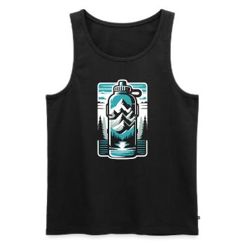 Hydration Drink Water Stay Hydrated - Men's Premium Organic Tank Top - black - Front - AI Model Male 178 light (178cm)