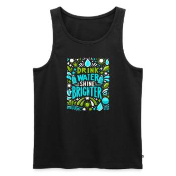 Hydration Drink Water Stay Hydrated - Men's Premium Organic Tank Top - black - Front - AI Model Male 178 light (178cm)