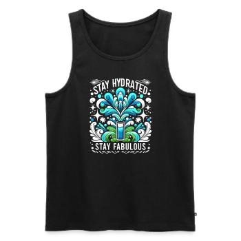 Hydration Drink Water Stay Hydrated - Men's Premium Organic Tank Top - black - Front - AI Model Male 178 light (178cm)