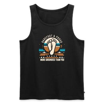 Barefood Lifestlye Ntural Foot Health Foot - Men's Premium Organic Tank Top - black - Front - AI Model Male 178 light (178cm)