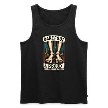 Barefood Lifestlye Ntural Foot Health Foot - Men's Premium Organic Tank Top - black - Front - AI Model Male 178 light (178cm)