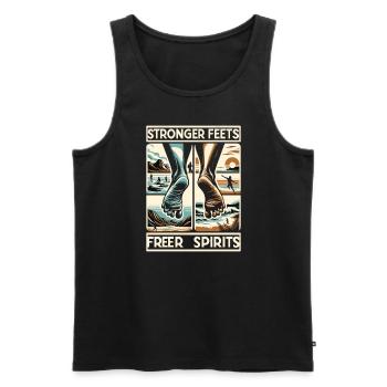 Barefood Lifestlye Ntural Foot Health Foot - Men's Premium Organic Tank Top - black - Front - AI Model Male 178 light (178cm)