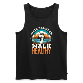 Barefood Lifestylee Ntural Foot Health Foot - Men's Premium Organic Tank Top - black - Front - AI Model Male 178 light (178cm)