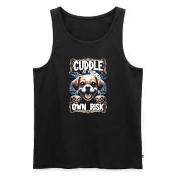 Chien d'horreur Halloween Spooky Dog Lover Chien gothique - Débardeur bio Premium Homme - noir - Devant - Michal (187cm)