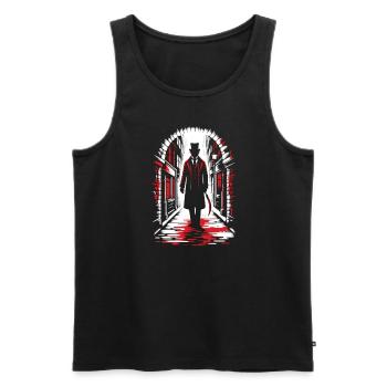 Horror Movie Marathon Survivor Scary Movies True - Men's Premium Organic Tank Top - black - Front - Michal (187cm)