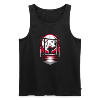 Cowboy Barn Bull Rider Rodeo Country Western - Men's Premium Organic Tank Top - black - Front - Michal (187cm)