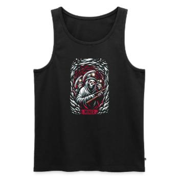 Cowboy Barn Bull Rider Rodeo Country Western - Men's Premium Organic Tank Top - black - Front - Michal (187cm)