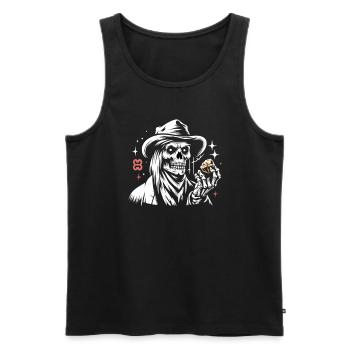 Cowboy Barn Bull Rider Rodeo Country Western - Men's Premium Organic Tank Top - black - Front - Michal (187cm)