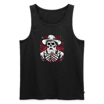 Cowboy Barn Bull Rider Rodeo Country Western - Men's Premium Organic Tank Top - black - Front - Michal (187cm)
