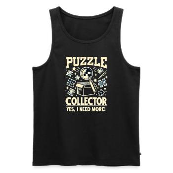 Puzzle Lover Jigzaw Puzzle Jeu de société Puzzler - Débardeur bio Premium Homme - noir - Devant - Michal (187cm)